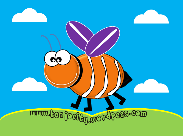 Membuat Gambar  Lebah Untuk  Karakter Animasi Sederhana di 